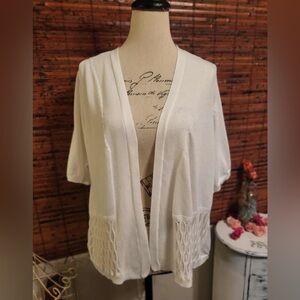 White Open-Front Cardigan